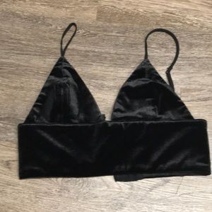 Black velvet crop top